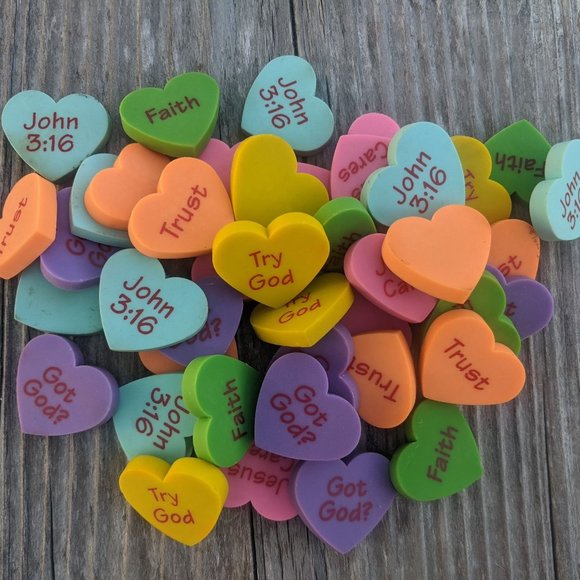 Valentine Book Plus Conversation Heart Erasers Bundle - Picture 5 of 6